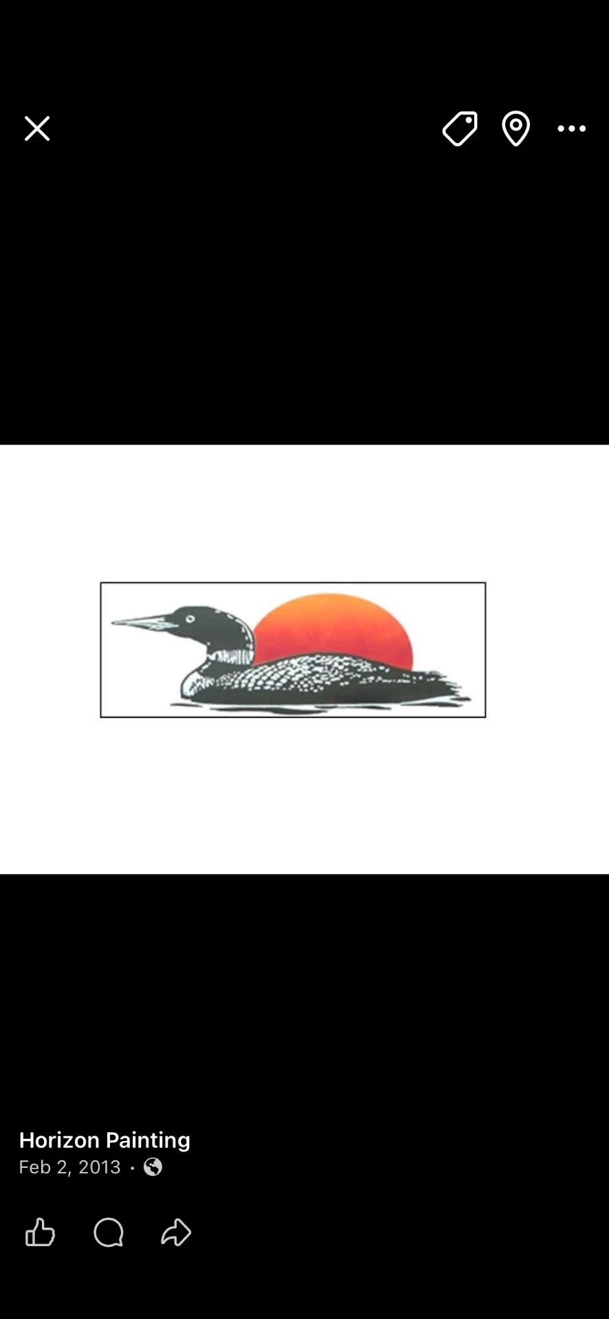 The original Horizon Painting loon logo from 2013